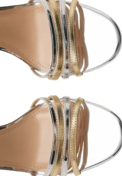 Hot Combined strap heeled sandal Dame Festsko