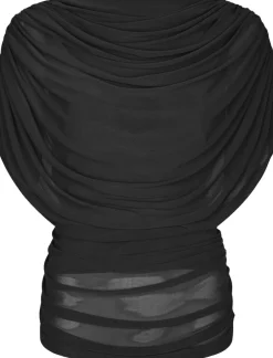 Cottuna Drapy Mesh Top-Neo Noir Outlet