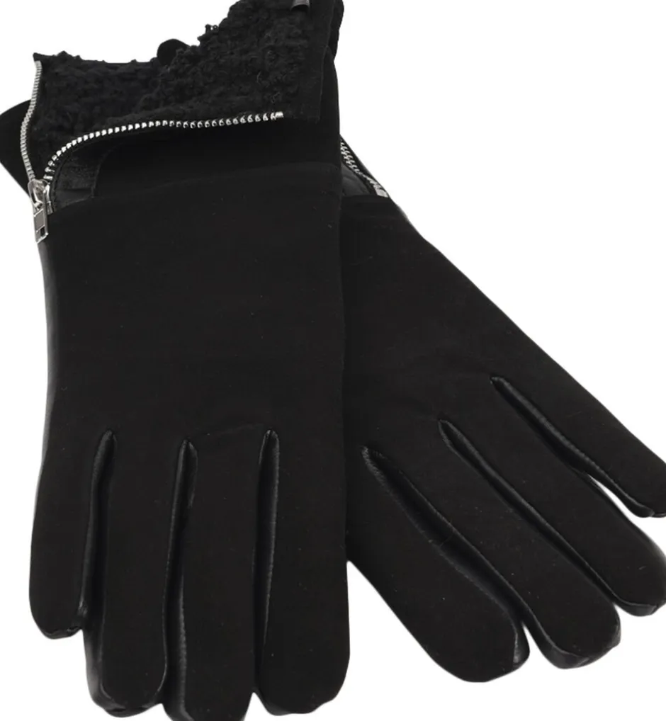 Online CREMONA - FEMININE ZIP LEATHER GLOVES W/ SHEARLING LINING Dame Handsker & Vanter