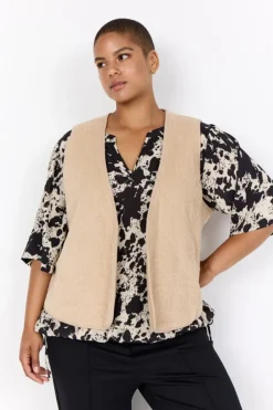 Sale Curvy WA-NADIN 1 Vest Sand Dame Jakker & Frakker