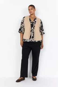 Sale Curvy WA-NADIN 1 Vest Sand Dame Jakker & Frakker