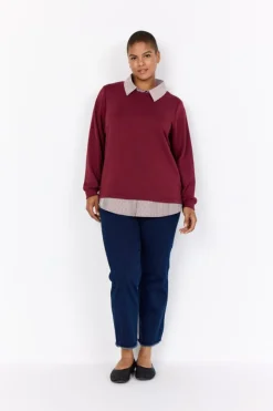 Dame Wasabiconcept Sweatshirts & Sweatpants>Curvy WA-SABINA 63 Sweatshirt Bordeaux