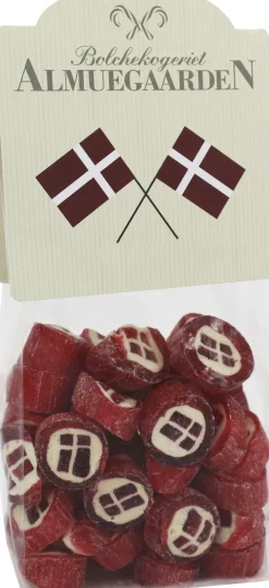 Danske Flag bolcher med smag af jordbær (anledningskort)-Almuegaarden New