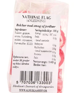 Danske Flag bolcher med smag af jordbær (anledningskort)-Almuegaarden New