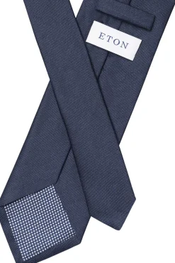 Outlet Dark blue Solid Silk Linen Tie Slips & Accessories