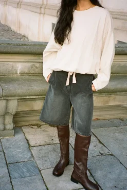 Dame Rabens Saloner Shorts>Denim black wide shorts - Raha