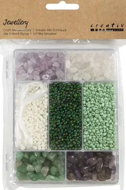 DIY Mix Smykker, Krystaller, str. 2,6-10 mm, hulstr. 0,8-1,2 Børn Kreativitet