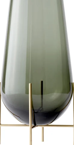 Echasse Vase, M, Smoke/Brushed Bras-Audo Copenhagen New