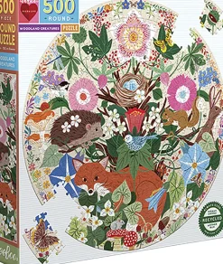 - Rundt puslespil 500 brk - Woodland Creatures-eeBoo Clearance