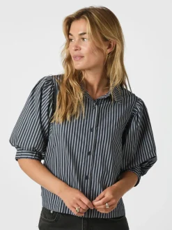 Etta Stripe Shirt-Neo Noir