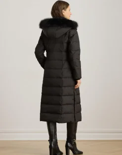 Faux-Fur-Trim Quilted Down Maxicoat-Lauren Ralph Lauren Discount