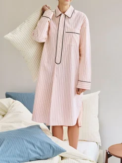 Fineline Long Nightshirt-M/L-Soft pink-Hay Hot