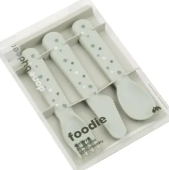 Foodie bestiksæt Happy dots Grøn-Done by Deer New