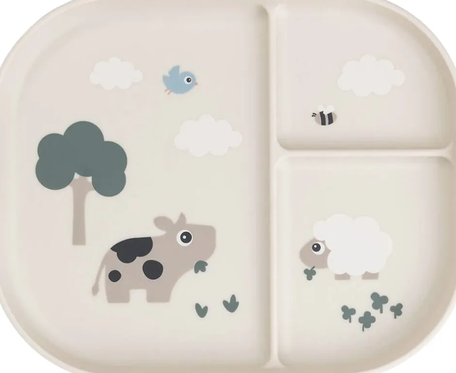 Børn Done by Deer Børneservice>Foodie inddelt tallerken Tiny farm