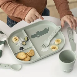 Foodie inddelt tallerken Croco Grøn-Done by Deer Online