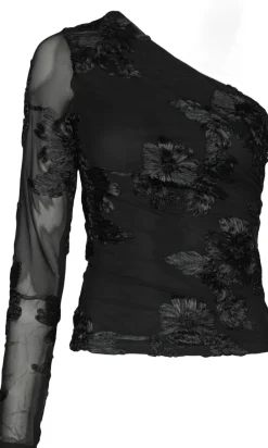 New Friana Big Flower Mesh Blouse Dame Bluser & Skjorter