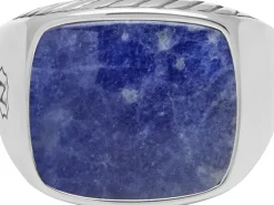 Gentlemen's Silver Signet Ring with Blue Dumortierite-Nialaya New