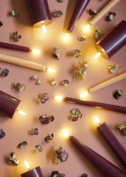 Giftbox w. spike, remote, LED cone candle, Wine red, Smooth,-Uyuni Best