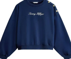 New GOLD BTN SCRIPT TERRY SWTSRT Dame Sweatshirts & Sweatpants