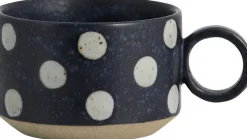 GRAINY tea cup w. handle, dark blue/sand-Nordal Online