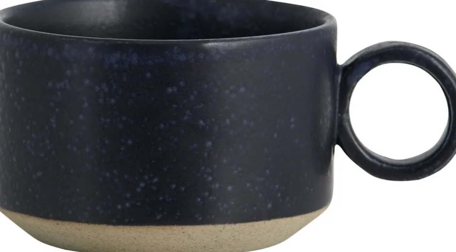 Nordal Kopper & Krus>GRAINY tea cup w. handle, dark blue
