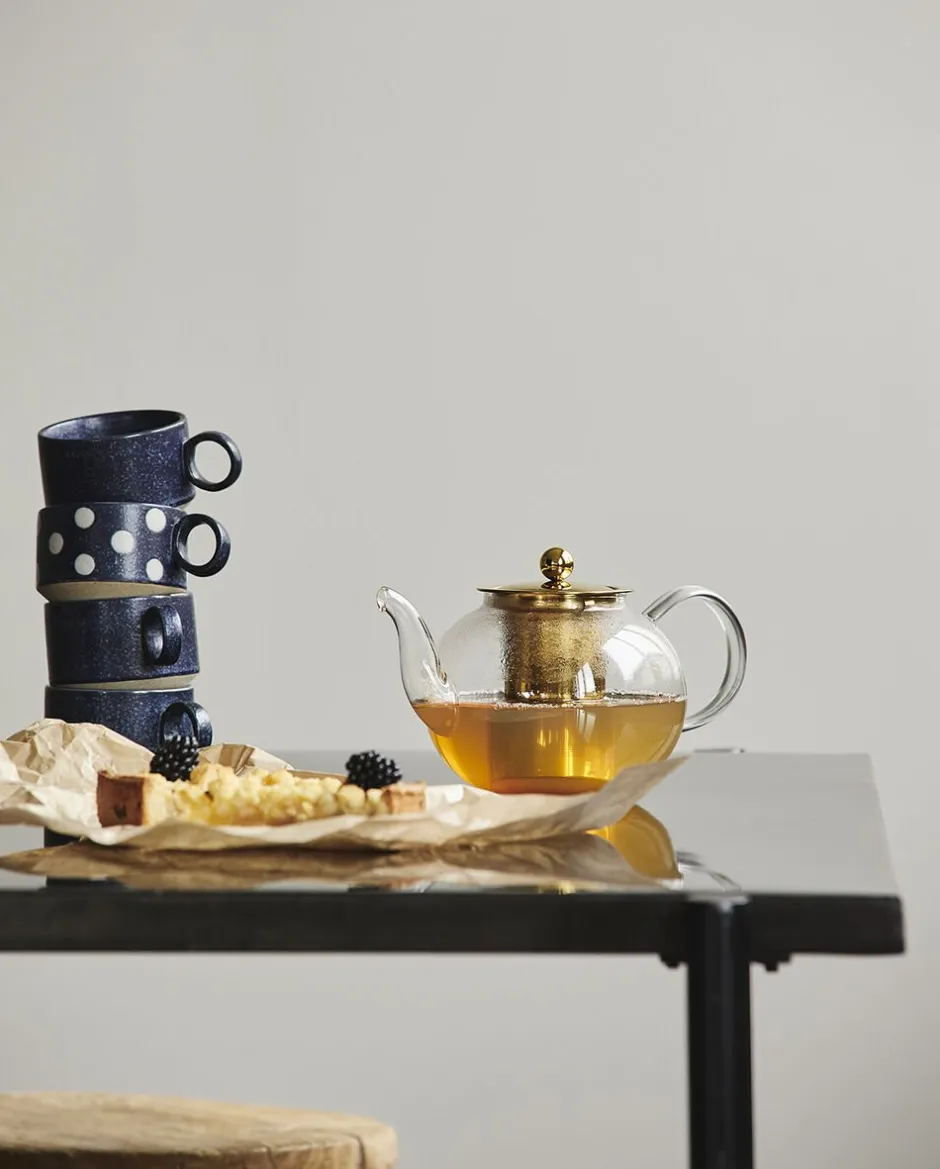 Nordal Kopper & Krus>GRAINY tea cup w. handle, dark blue