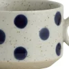 GRAINY tea cup w. handle, sand/dark blue-Nordal Hot