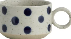 GRAINY tea cup w. handle, sand/dark blue-Nordal Hot