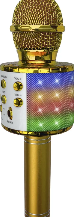 GULD KARAOKEMIKROFONmLYS Børn Interaktivt Legetøj|Rolleleg & Musik