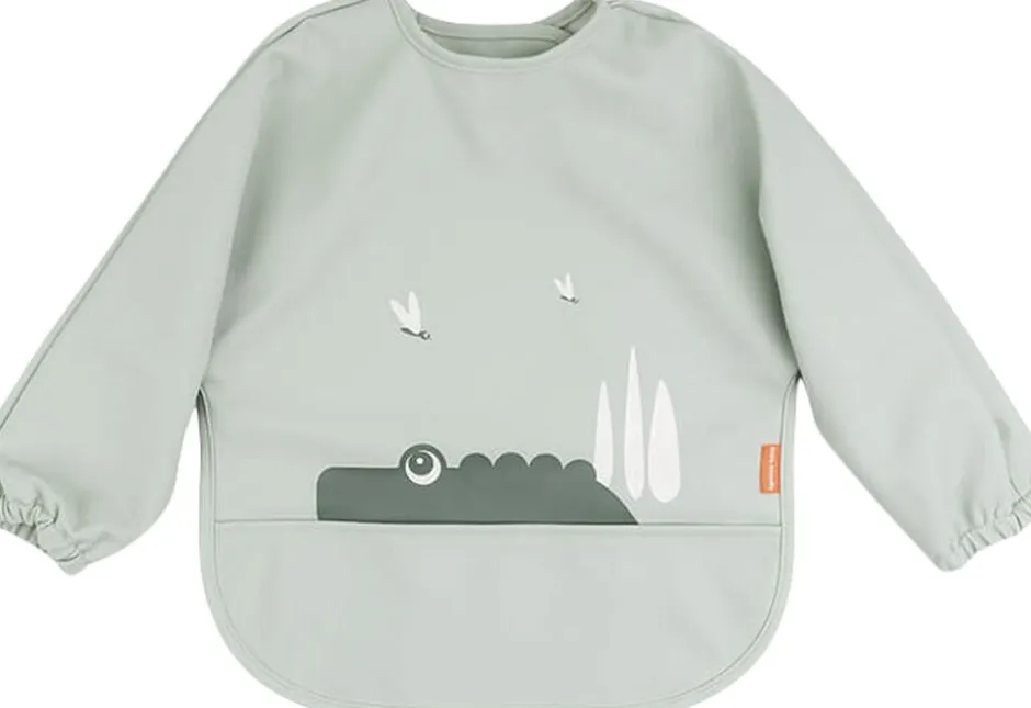 Børn Done by Deer Hagesmække>Hagesmæk m/ærmer og lomme Croco Grøn