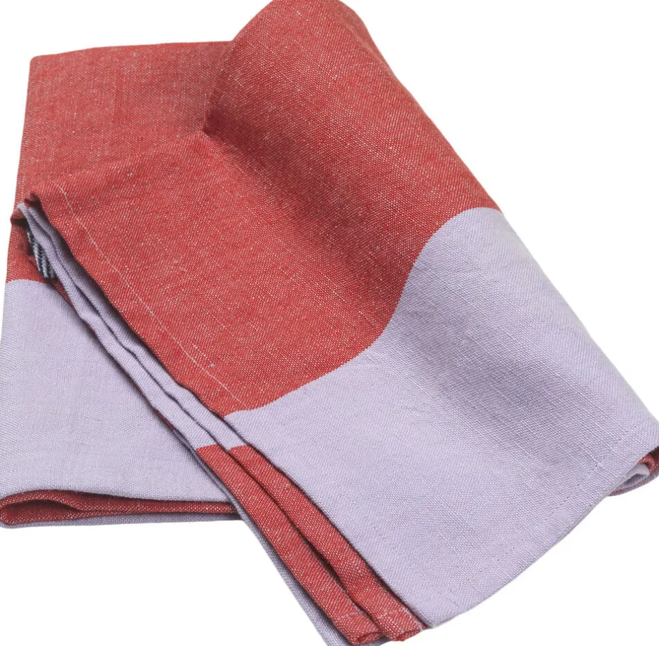 Hale Tea Towel - Red/Lilac-Ferm Living Online