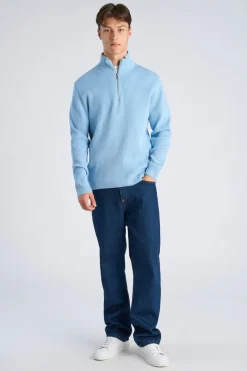 Half zip rib knit Strik