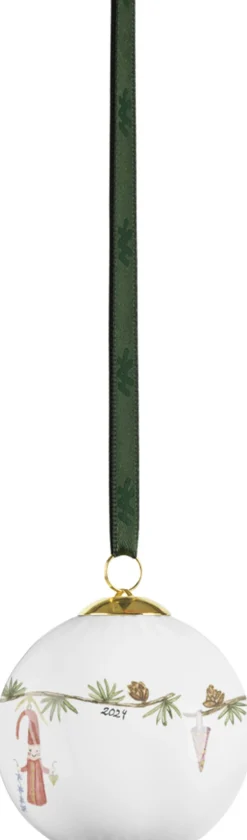 Kähler Juletræspynt>Hammershøi Christmas Kugle 2024 Ø6 cm hvid m. deko