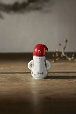 New Hammershøi Christmas Nissefar Ø6 cm hvid m. deko Julepynt|Julepynt