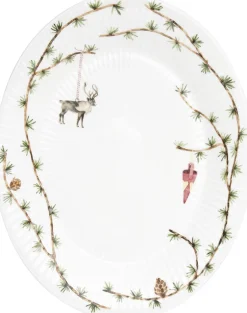 Kähler Julestel|Julestel>Hammershøi Christmas Ovalt bordfad 27x34 hvid m. deko