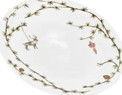 Kähler Julestel|Julestel>Hammershøi Christmas Ovalt bordfad 27x34 hvid m. deko