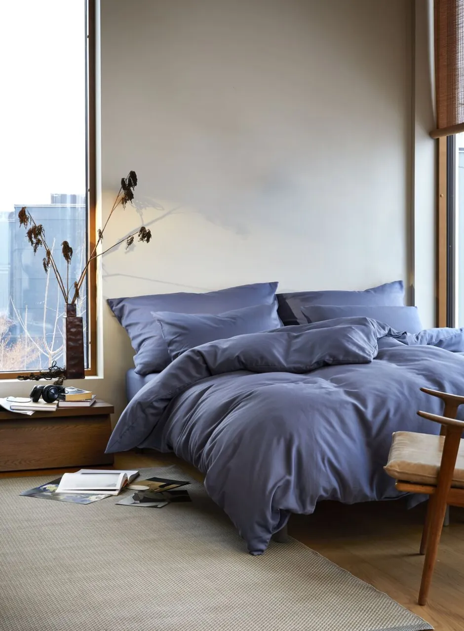 Harmoni stonewashed sengesæt denimblå-Høie Hot