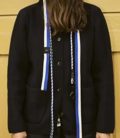 Dogs Leash-Flat M/L-Blue, off-w-Hay New