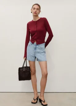 High-waisted straight denim shorts Dame Shorts