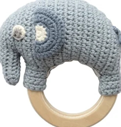 Hæklet rangle på træring, Fanto, powder blue-Sebra Online