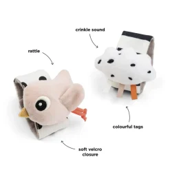 New Håndledsranglesæt 2 stk. Happy clouds Børn Babylegetøj