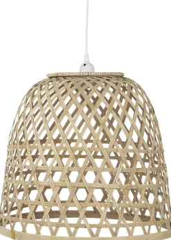 Discount Hængelampe bambus skærm hvid plastikledning Pendler