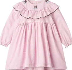 New HOUNDSTOOTH FRILL DRESS W. EMBROIDERY Børn Kjoler