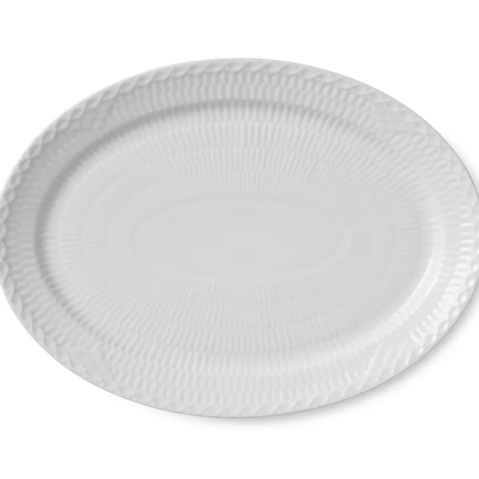 HVID HALVBLONDE OVAL TALLERKEN 28 CM-Royal Copenhagen