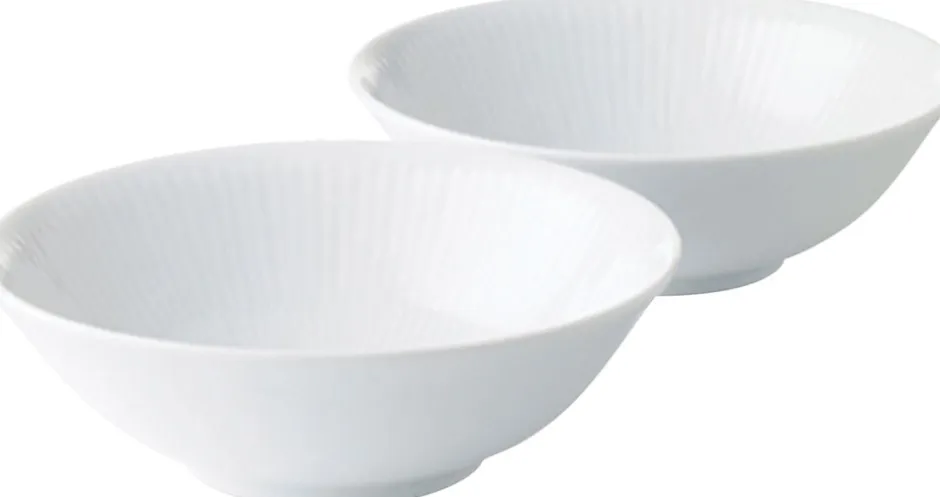 New Hvid Riflet 35 cl. skåle 2 stk. Skåle & Fade