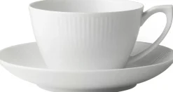 Royal Copenhagen Kopper & Krus>Hvid Riflet 28 cl. tekop