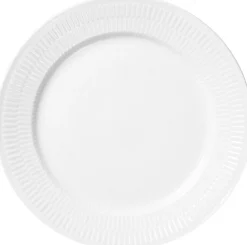 Royal Copenhagen Tallerkener>Hvid Riflet 22 cm. tallerken