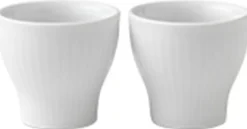 Hvid Riflet æggebæger 2 stk.-Royal Copenhagen Outlet