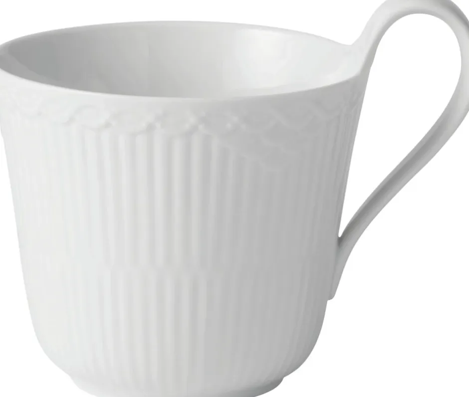 Royal Copenhagen Kopper & Krus>Hvid Riflet Halvblonde 33 cl. højhankskop