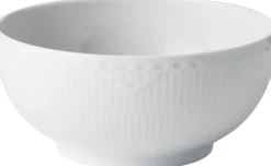 Royal Copenhagen Skåle & Fade>HVID RIFLET HALVBLONDE SKÅL 18 CM